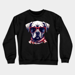 Dog Sunglasse American Flag Funny Father's Day & 4th Of July Crewneck Sweatshirt